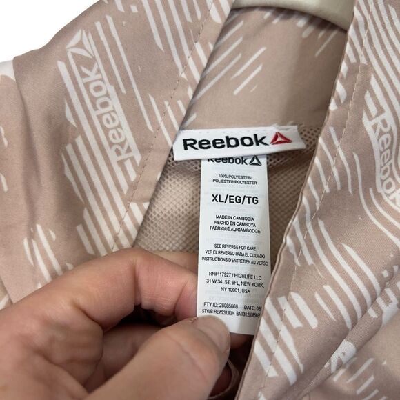 Reebok XL Printed Mesh Focus Track Jacket With Pockets Mushroom Large - Picture 9 of 16